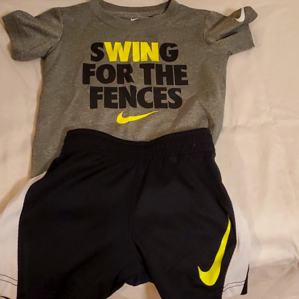 Nike Shorts and Shirt Bundle Toddler Boy 2T Baseball Dri-Fit Summer